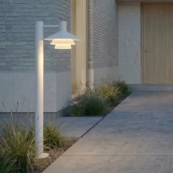 Lampione a LED Lucande Montaro, 100 cm, Bianco