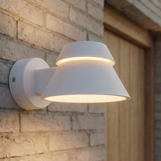 Lucande Moena Applique da Esterno LED IP44 Grigio Chiaro