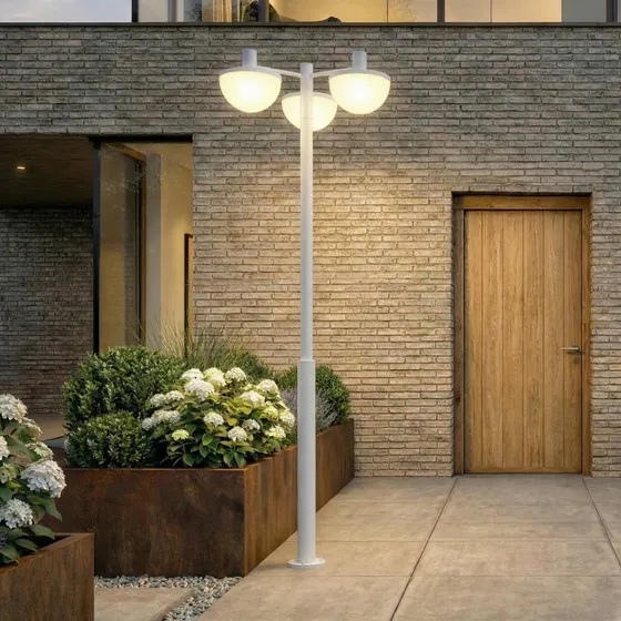 Lampada LED da esterno Lucande Toras, 3 luci, CCT dimmerabile, grigio