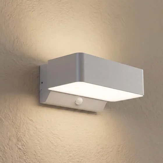 Applique da esterni LED Lindby Fando Argento con Sensore IP44