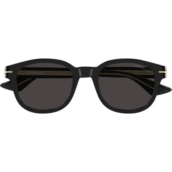Montblanc MB0435S Occhiali da Sole Uomo Round Nero e Grigio