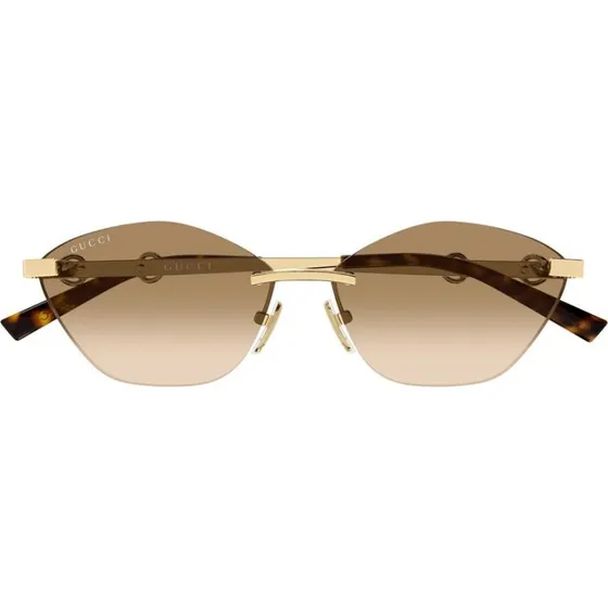 Gucci GG2050S-004 Occhiali da Sole Donna Cat-Eye Oro e Marrone