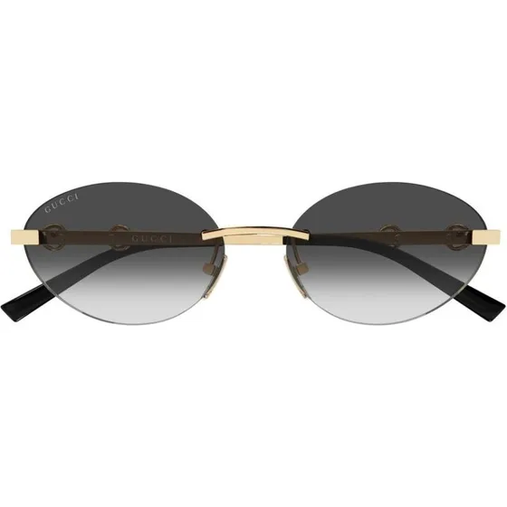 Gucci GG2051S Occhiali da Sole Donna Oro e Grigio Rotondi