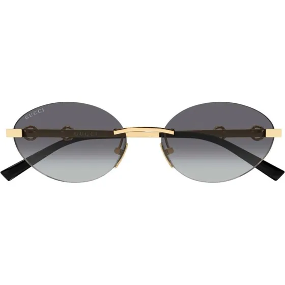 Gucci GG2051S Occhiali da Sole Donna Oro e Grigio Rotondi