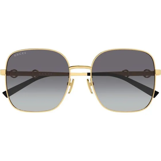 Gucci GG2053S Occhiali da Sole Donna Squadrati Oro e Grigio 58mm