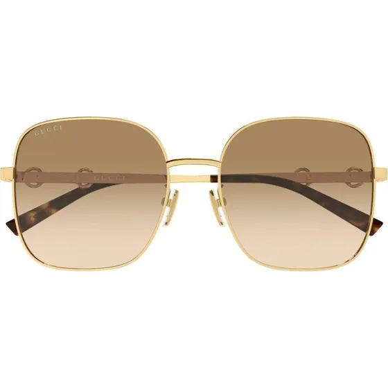 Gucci GG2053S Occhiali da Sole Donna Squadrati Oro e Giallo 58mm