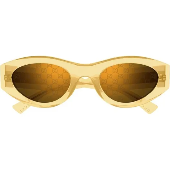 Gucci GG2065S Occhiali da Sole Donna Giallo e Marrone Rotondi