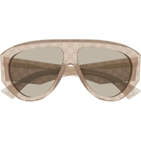 Gucci GG2128S Occhiali da Sole Pilot Marrone Uomo 58mm