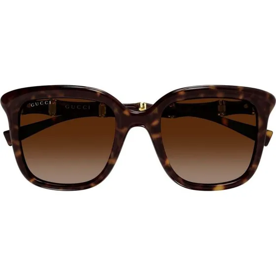 Gucci GG2058S Occhiali da Sole Donna Squadrati Avana Marrone 52mm