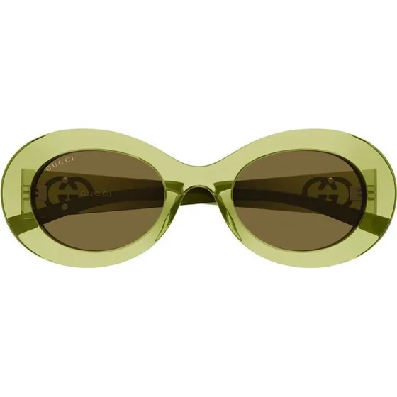Gucci GG2026S Occhiali da Sole Donna Verde e Marrone Rotondi 51mm