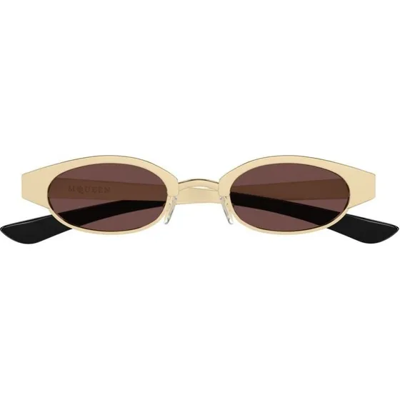 Alexander McQueen Occhiali da Sole AM0545S Oro e Marrone