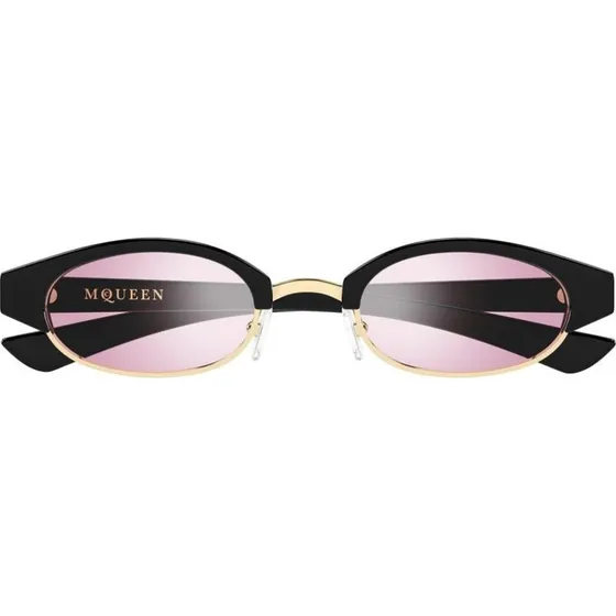 Alexander McQueen AM0534S Occhiali da Sole Tondi Nero Rosa 48mm