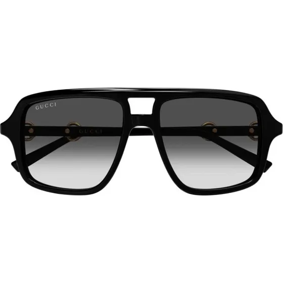 Gucci GG2052S Occhiali da Sole Donna Pilot Nero e Grigio 55mm