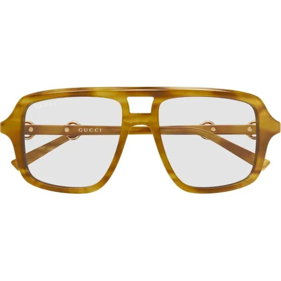Gucci GG2052S Occhiali da Sole Donna Pilot Avana Trasparente 53mm
