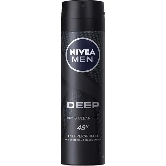 Nivea Deodorante Spray Deep Black per Uomo, 150 ml