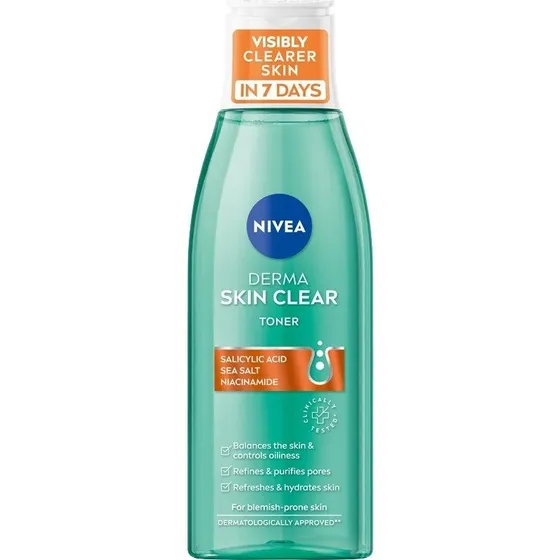 Nivea Derma Skin Clear Lozione Tonica Viso, 200 ml