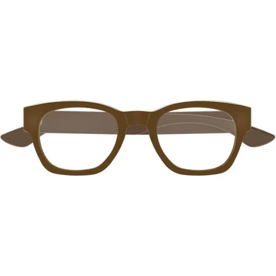 Alexander McQueen AM0530O Occhiali da Vista Uomo Marrone Geometrici