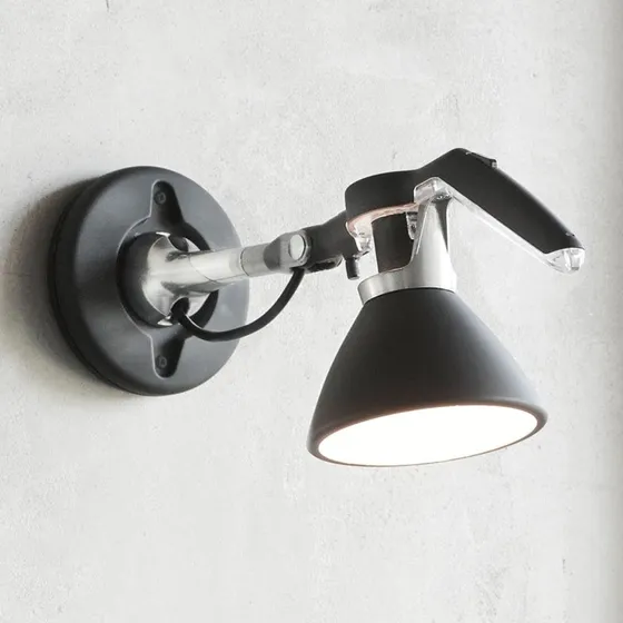Luceplan Fortebraccio Applique da Parete Nero Ø 11 cm