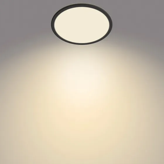 Philips Plafoniera LED SuperSlim Nera Ø 24,5 cm IP44