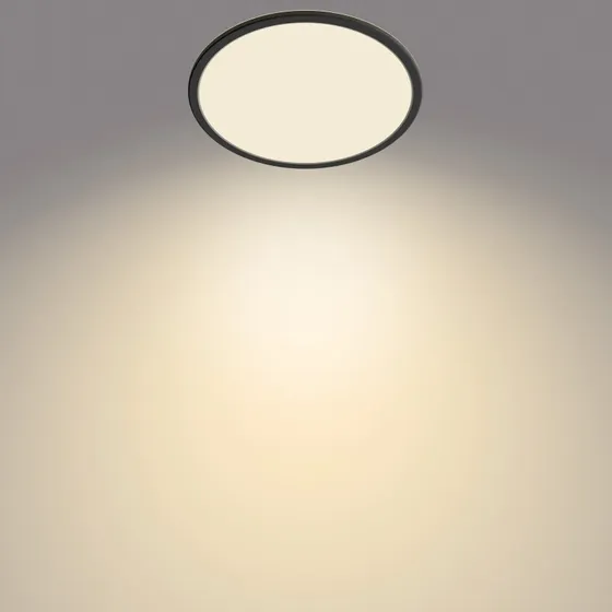 Philips Plafoniera LED SuperSlim Nera, Ø 29,5 cm, IP44
