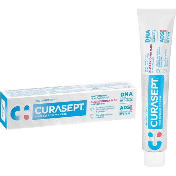 Curasept ADS DNA 705 Dentifricio con Clorexidina 0,05% e Fluoro, 75 ml