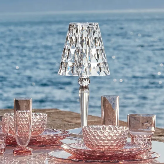 Kartell Big Battery Lampada da Tavolo LED IP54 Trasparente