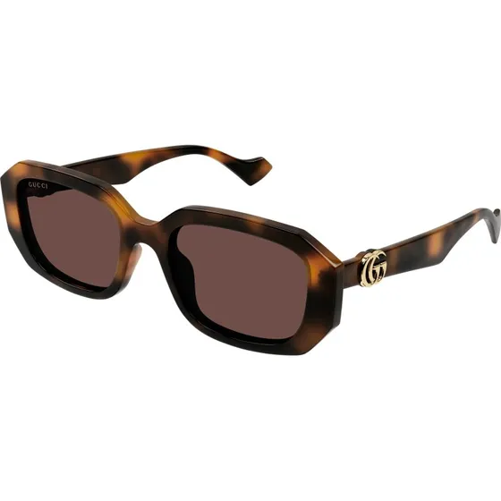 Gucci GG1535S Occhiali da Sole Donna Avana Squadrati Marroni 54mm