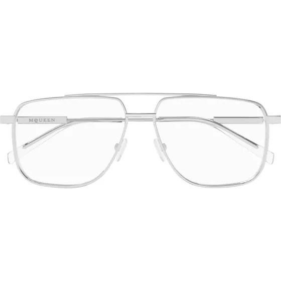 Alexander McQueen AM0480O Occhiali da Vista Argento Squadrati