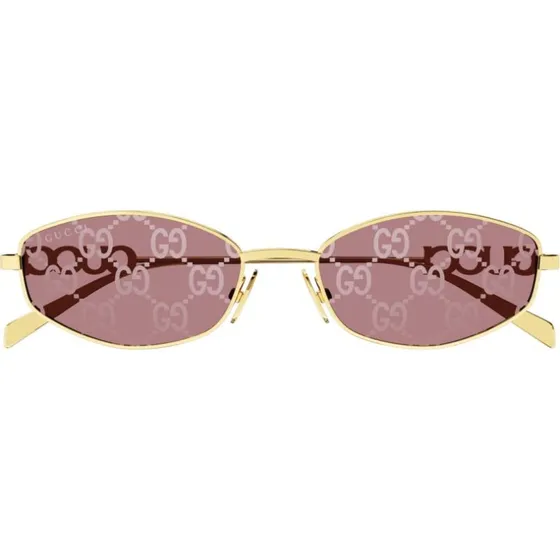 Gucci GG1802S Occhiali da Sole Donna Oro e Lenti Rosse 55mm