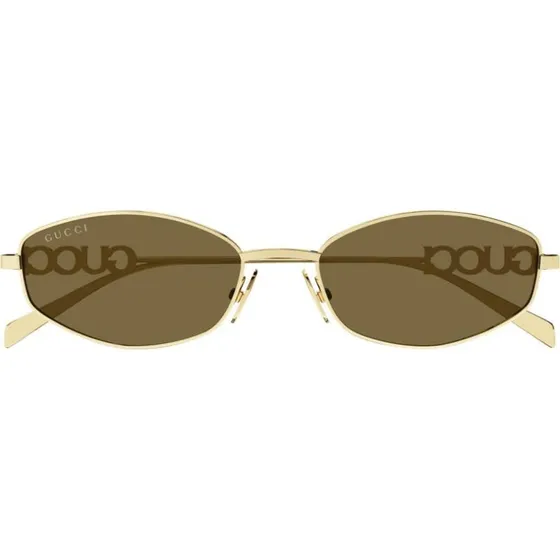 Gucci GG1802S Occhiali da Sole Donna Oro e Marrone Rotondi