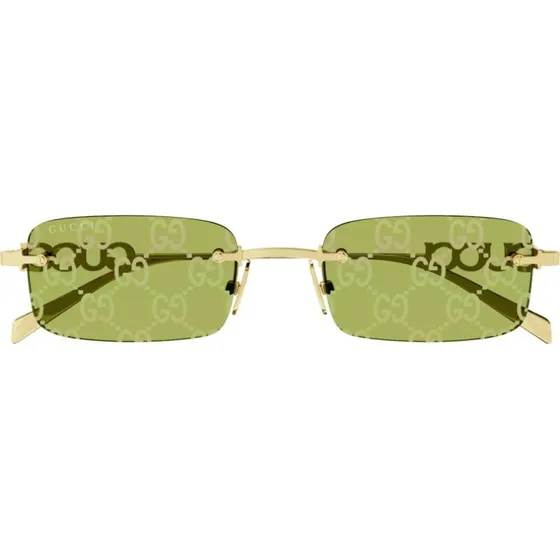 Gucci GG1808S Occhiali da Sole Quadrati Oro e Verde 52mm