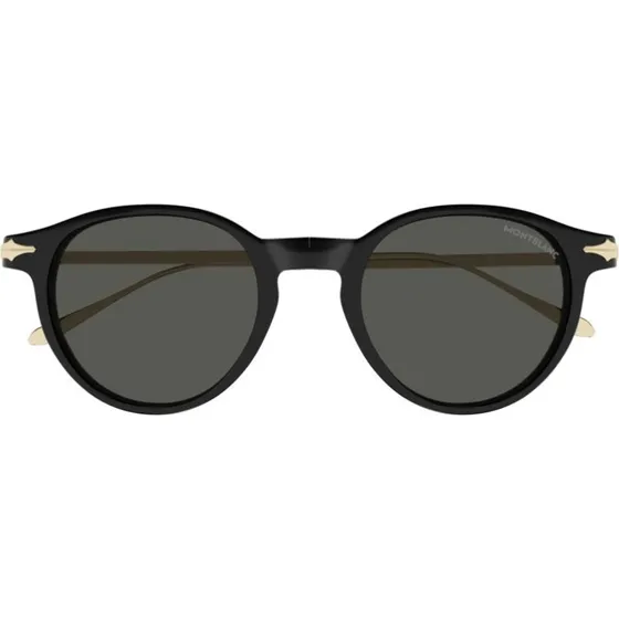 Montblanc MB0407S Occhiali da Sole Uomo Rotondi Oro e Grigio 49mm