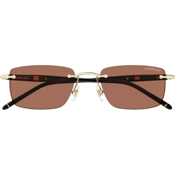 Montblanc MB0344S Occhiali da Sole Quadrati Oro e Arancione 54mm