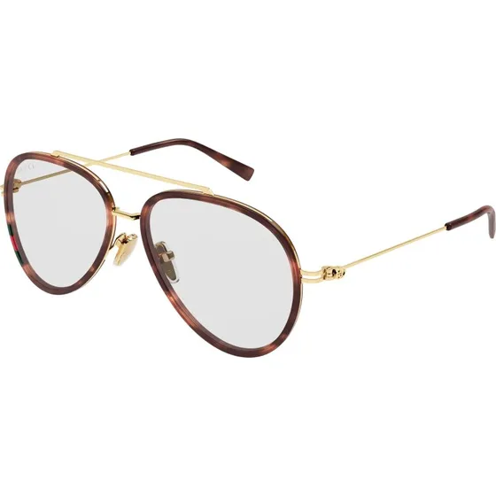 Gucci GG1981S Occhiali da Sole Uomo Pilot Avana Trasparente 56mm