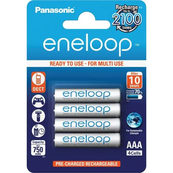 Panasonic Eneloop Micro AAA 750mAh BK-4MCCE (Blister di 4)