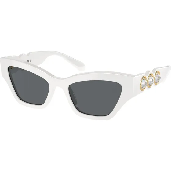 Swarovski SK6021 Occhiali da Sole Cat-Eye Bianco e Grigio