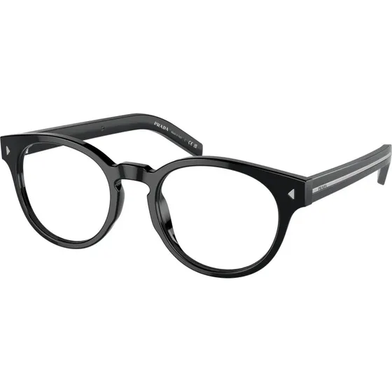 Prada Uomo PR A14V 16K1O1 Montature Pantos in Acetato Nero Trasparente