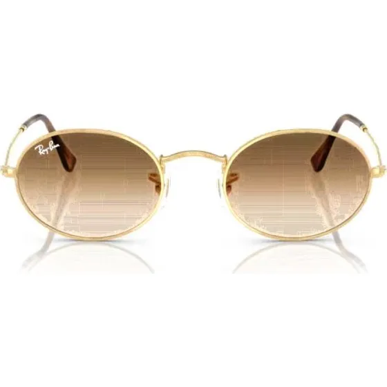 Ray-Ban RB3547 Oval Occhiali da Sole Unisex Oro e Marrone 51mm