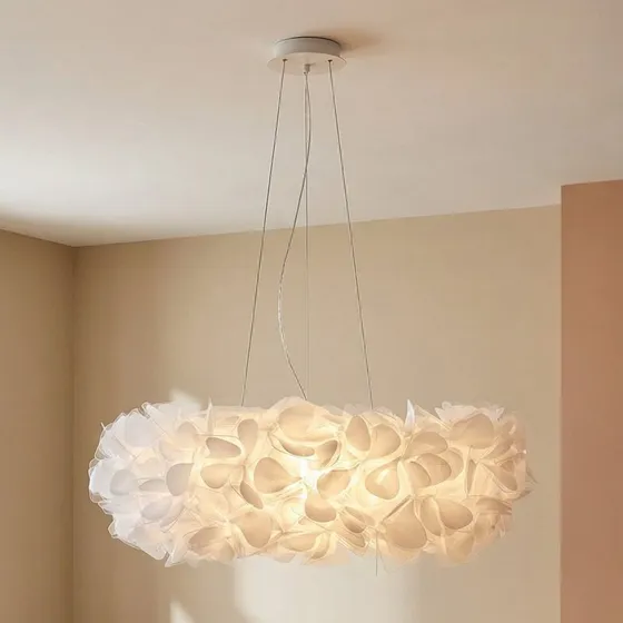Slamp Clizia Mama Non Mama Lampada a Sospensione, Ø78cm, Bianco/Trasparente