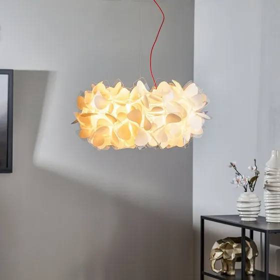 Slamp Clizia Mama Non Mama Lampada a Sospensione, Ø53cm, Bianco/Rosso