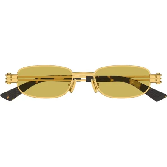 Bottega Veneta BV1381S Occhiali da Sole Rettangolari Oro Giallo