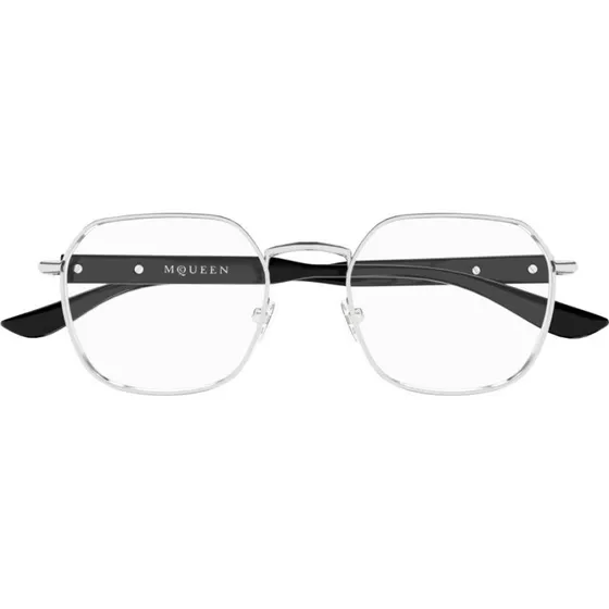 Alexander McQueen AM0499O Occhiali da Vista Uomo Argento Geometrici