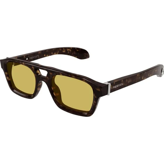 Alexander McQueen AM0505S Occhiali da Sole Pilot Uomo Avana Giallo