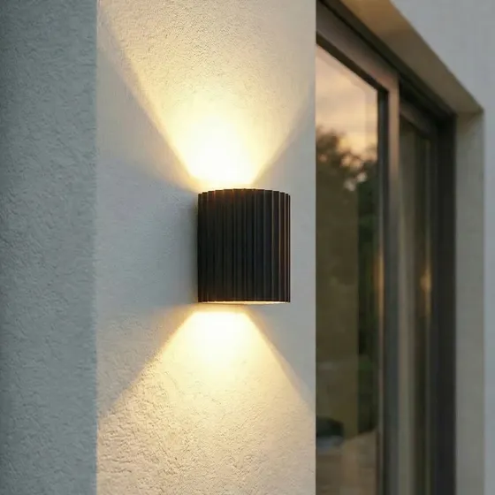 Applique da esterni LED Lindby Ralino, IP65, Nero, 2 Luci