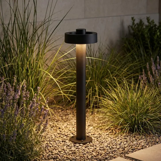 Lampione a LED Lucande Nirella 60 cm, Nero, CCT, IP65