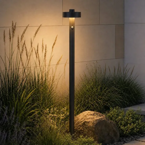 Lampione a LED Lucande Nirella 100 cm Nero con Sensore e CCT