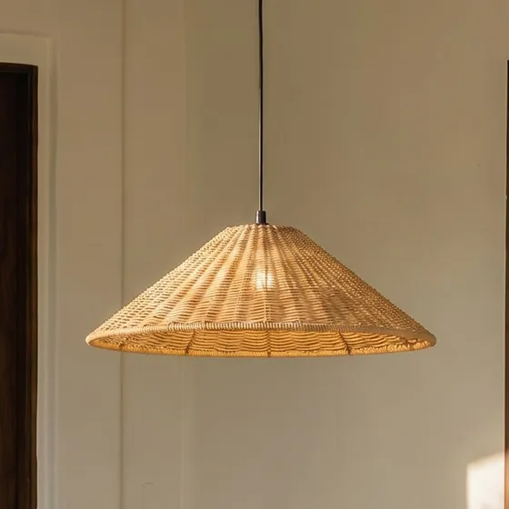 Lucande Lampada a sospensione esterna Taniola, Rattan, Ø 60 cm