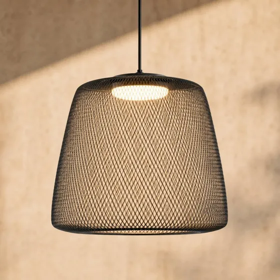 Lampada a sospensione LED Lucande Korvyn, nera, Ø 50 cm