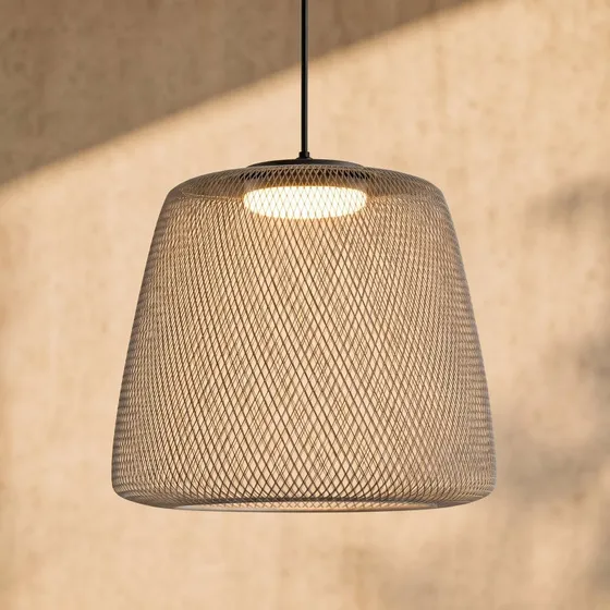 Lucande Korvyn Lampada a Sospensione LED Esterna Grigio Pietra Ø 50 cm