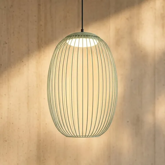Lampada a sospensione da esterno LED Lucande Richi, Verde, Ø 35 cm